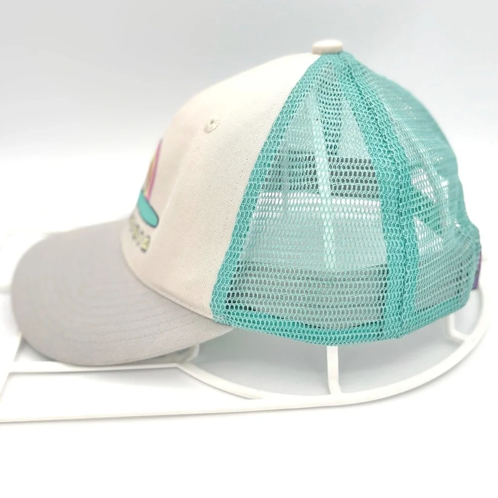 Patagonia Kids Trucker Hat Surfboard Rainbow Mesh Snapback Mint Green Gorpcore